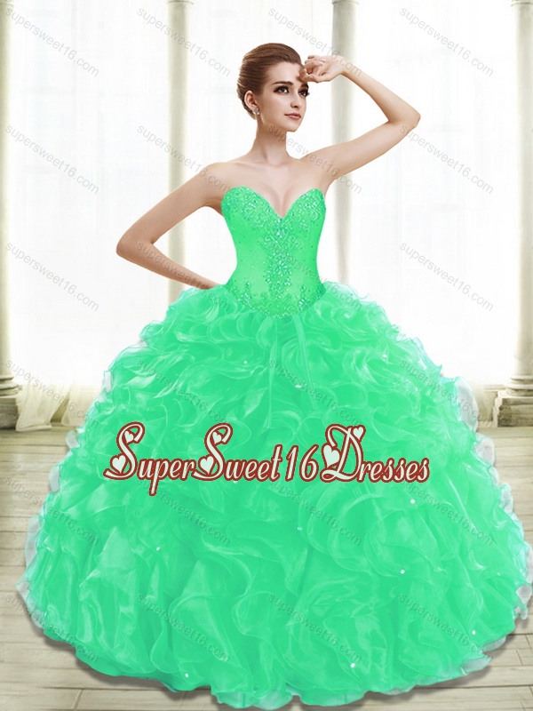 New Style Appliques Sweet 16 Dresses in Turquoise for 2015
