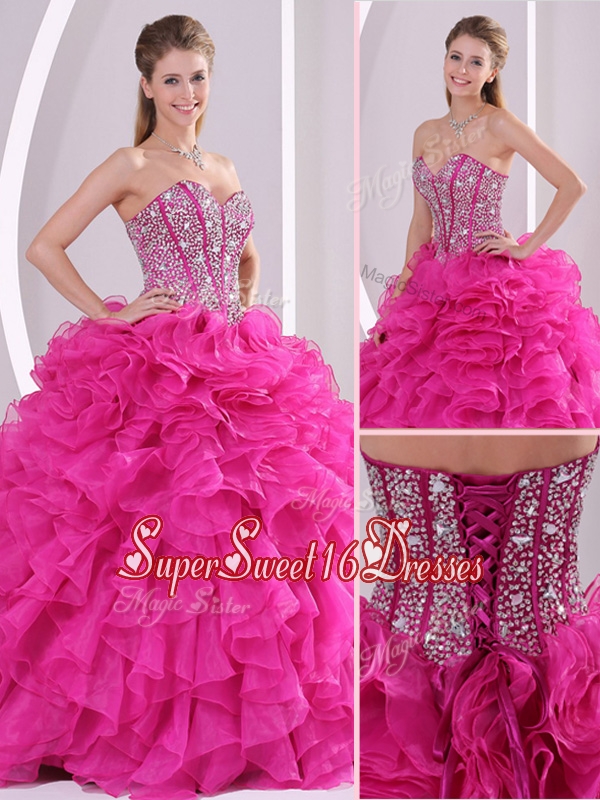 Beautiful Fuchsia Ball Gown Sweetheart Quinceanera Dresses