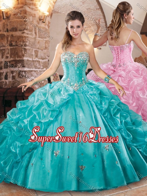 Beautiful Really Puffy Quinceanera Dress with Beading and Pick Ups