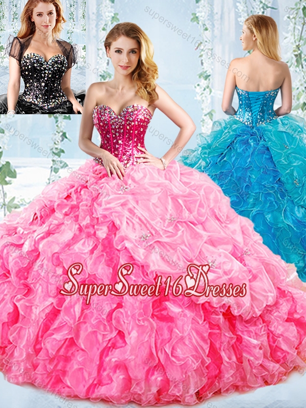 2016 Visible Boning Big Puffy Detachable Quinceanera Dress with Ruffles ...