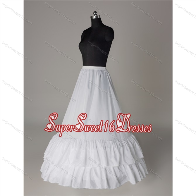 Affordable Organza Floor-length Wedding Petticoat in White