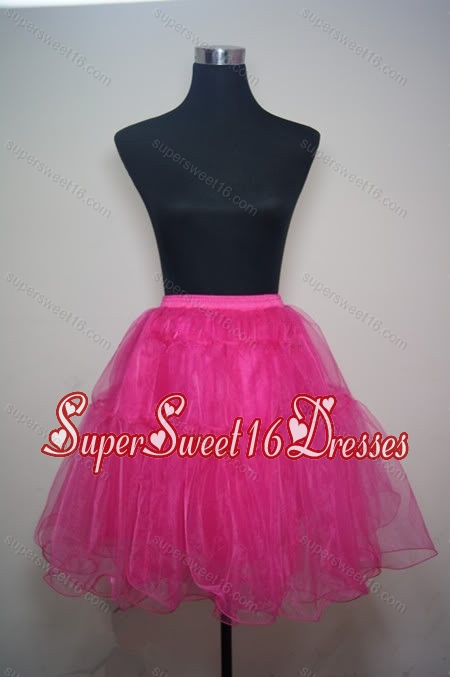 Unique Organza Mini-length Prom Petticoat in Hot Pink