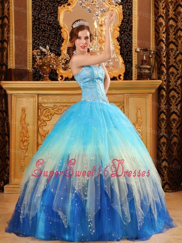Gorgeous Sweet 16 Dress Sweetheart Beading Satin and Organza Multi-color Ball Gown