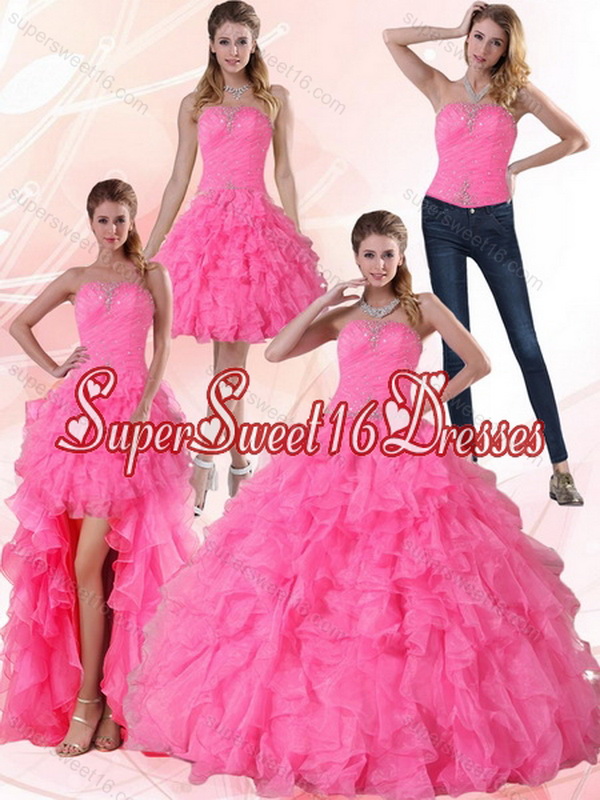 Strapless Floor Length Elegant Sweet 16 Dress with Beading and Ruffles