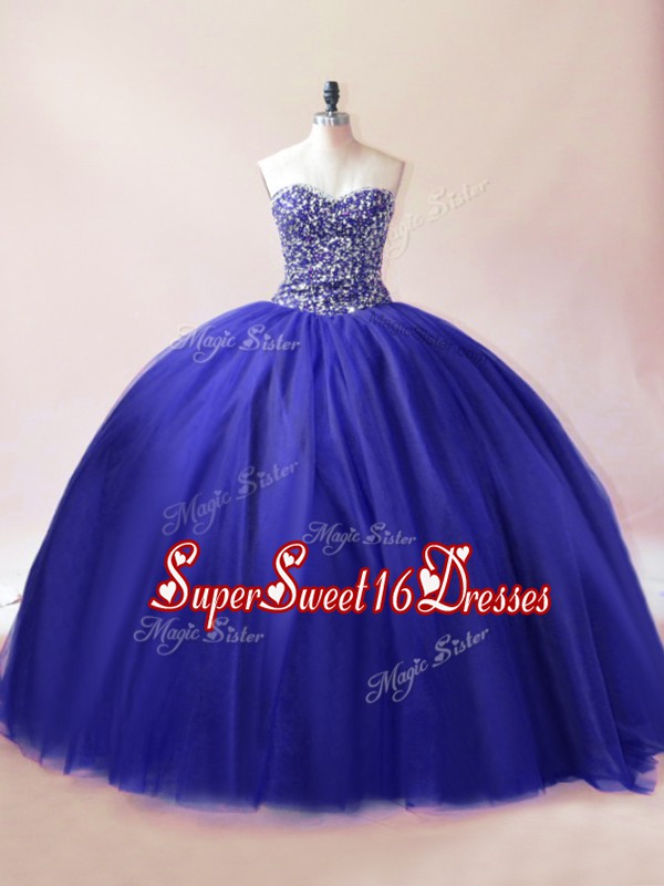 Perfect Sleeveless Beading Lace Up Quince Ball Gowns