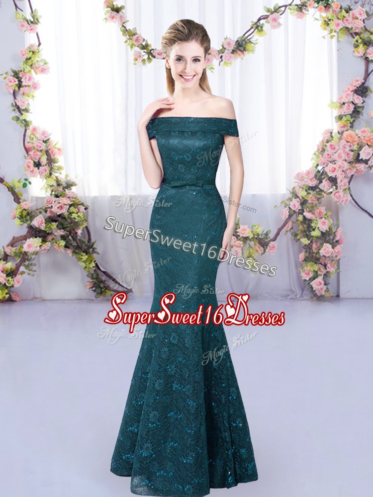  Off The Shoulder Sleeveless Lace Up Damas Dress Peacock Green
