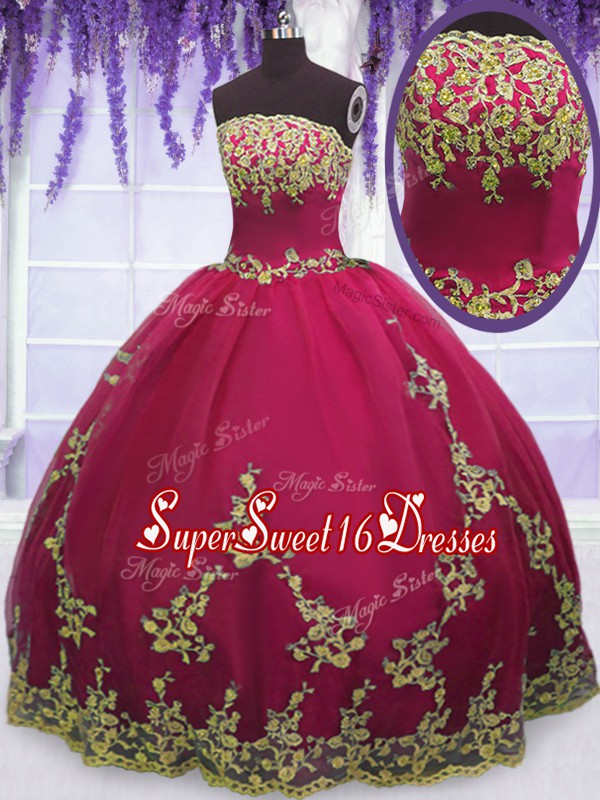 Modest Tulle Sleeveless Floor Length Quinceanera Dresses and Appliques