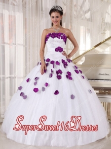 Strapless 2013 Sweet 16 Dresses with Beading and Hand Made Flowers