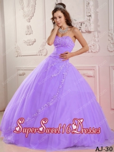 Classical A-line Sweetheart Tulle2014 Quinceanera Dress in Lavender with Appliques