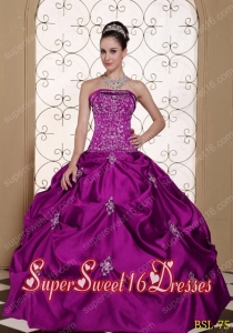 Cute Sweet Sixteen Dresses With Embroidery And Strapless Pick-ups