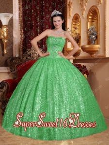 Cute Sweet Sixteen Dresses In Green Ball Gown Sweetheart Floor-length Beading