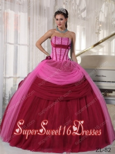 Beautiful Ball Gown Strapless Tulle Beading 15th Birthday Party Dresses