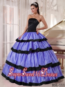 Beautiful Ball Gown Taffeta 15th Birthday Party Dresses in Purple and Black