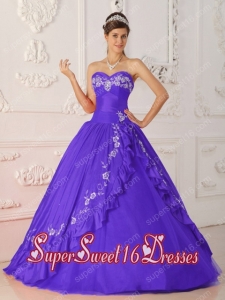 Sweet 16 Dresses In Purple A-Line / Princess Sweetheart Floor-length Embroidery and Beading With New Style