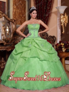 Eggplant Purple Ball Gown Strapless Modest Taffeta and Tulle Sweet Sixteen Dresses with Appliques
