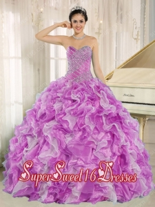 Multi-colour Beaded Bodice and Ruffles Custom Made For 2013 Perfect Sweet 16 Dress