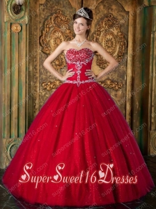 Sweet Sixteen Dress Discount Beading Tulle Wine Red Ball Gown 2014