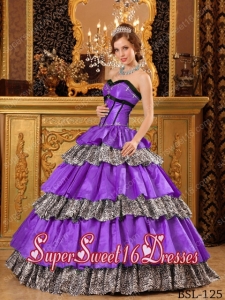 Sweetheart Ruffle Taffeta Purple Sweet Sixteen Dress Ball Gown 2014 Discount