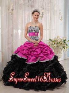 Ball Gown Belt Muti-color Ruffle Taffeta and Organza Sweet Sixteen Dress Discount 2014