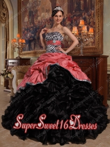 Colourful Ball Gown Sweetheart With Pick-ups Taffeta and Organza New Style Sweet 16 Dresses