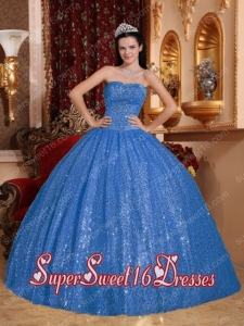 Popular Blue Ball Gown Sweetheart Beading 15th Birthday Party Dresses