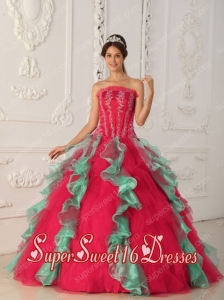 Colourful Ball Gown Strapless With Appliques and Beading In Plus Size For Sweet 16 Dresses