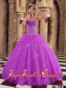Fuchsia A-line Organza Perfect Sweet 16 Dress with Beading and Appliques