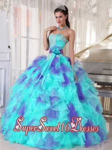 Plus Size Ball Gown Sweetheart Organza With Appliques For Sweet 16 Dresses