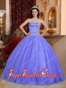 Purple Ball Gown Sweetheart Modest Tulle and Taffeta Sweet Sixteen Dresses with Beading