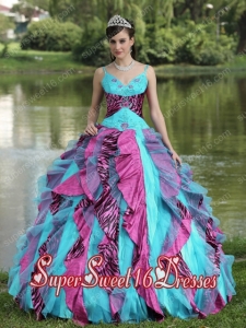 Sweet Sixteen Dress Discount V-neck Embroidery Beading 2014 Colorful Ball Gown