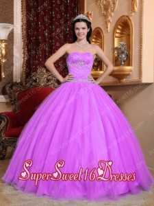 Plus Size In Hot Pink Ball Gown Sweetheart With Tulle and Taffeta Beading For Sweet 16 Dresses