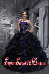 Multi-color Plus Size Exclusive Strapless Taffeta and Organza With Appliques and Ruffles For Sweet 16 Dresses