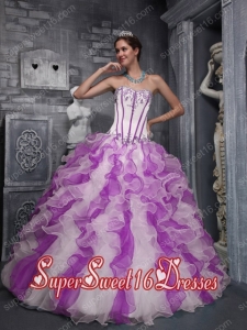 Colorful Appliques Sweetheart Taffeta and Organza Pretty Quinceanera Dresses