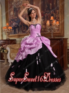 Colourful Ball Gown Sweetheart With Floor-length Hand Flowers Tulle and Taffeta Sweet 16