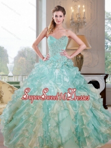 2015 New Arrival Sweetheart 15th Birthday Party Dresses with Beading and Ruffles