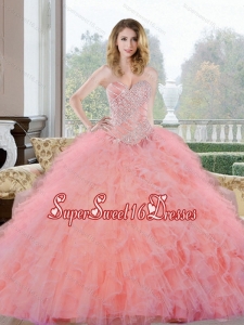 2015 Wonderful Beading and Ruffles Sweetheart 15th Birthday Party Dresses