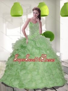 2016 Luxurious Sweetheart 15th Birthday Party Dresses with Beading and Ruffles