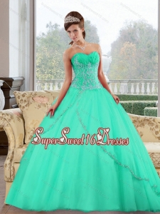 2015 New Style Sweetheart Ball Gown Sweet 16 Dresses with Appliques