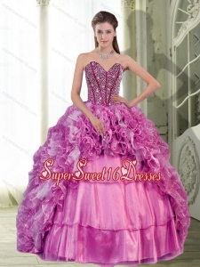 2015 Sweetheart Beading and Ruffles Dress for Sweet 16