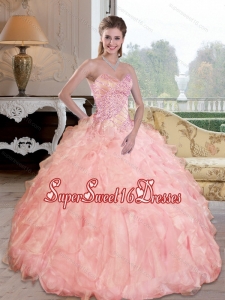Colorful Beading and Ruffles Sweetheart Military Ball Dresses for 2015