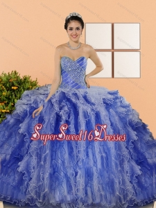 Custom Made Beading and Ruffles Sweet 15 Dresses in Multi Color