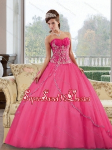 Dynamic Sweetheart Floor Length 2015 Military Ball Dresses with Appliques