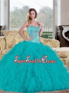 Exquisite 2015 Military Ball Dresses with Beading and Ruffles