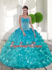 Luxurious Sweetheart Teal Military Ball Dresses with Appliques and Ruffled Layers