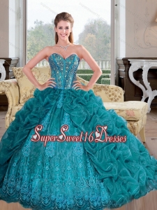 New Style 2015 Sweetheart Sweet 16 Dresses with Beading and Pick Ups
