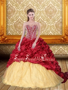 New Style Beading and Pick Ups Sweetheart Sweet 16 Dresses for 2015