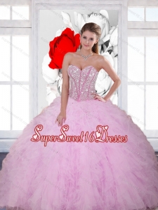 New Style Beading and Ruffles Sweetheart 2015 Sweet 16 Dresses