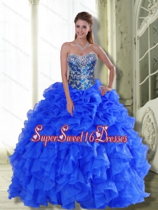 New Style Strapless 2015 Quinceanera Gown with Ruffles