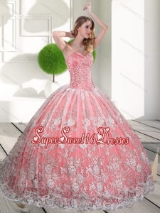 New Style Sweetheart Ball Gown 2015 Sweet 16 Dresses with Lace