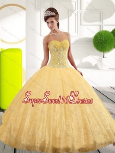New Style Sweetheart Appliques Sweet 16 Dresses for 2015 Spring